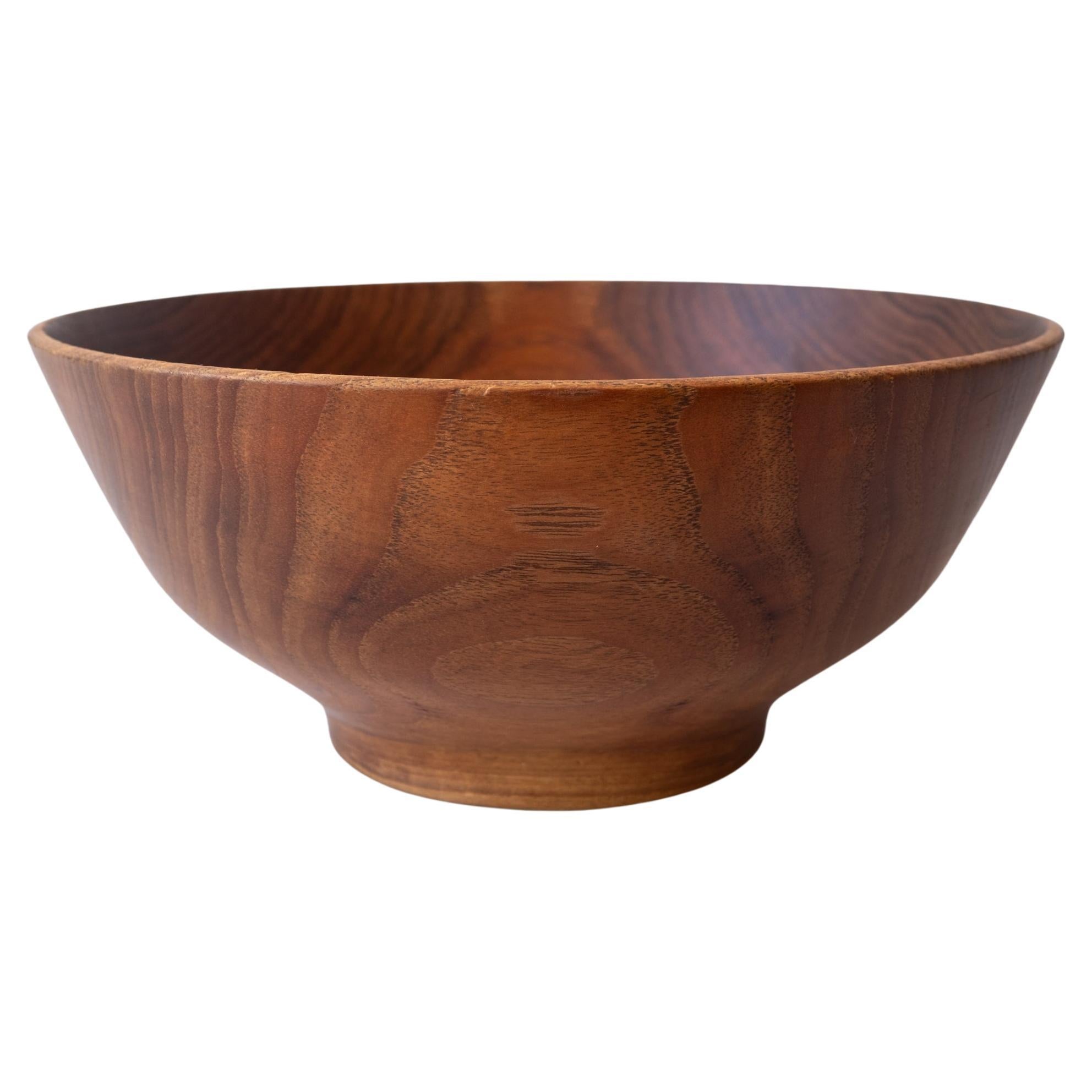 Studio Turned Teak Footed Bowl by Bob Stocksdale For Sale