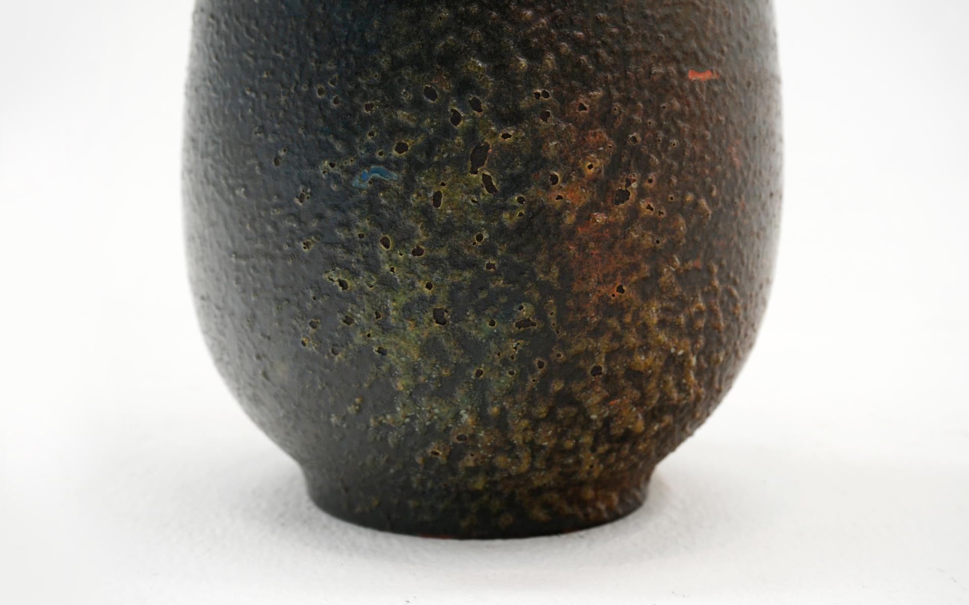 Italian Studio Vase by Marcello Fantoni, Studio Made Glazed Ceramic, Italy 1950s Signed