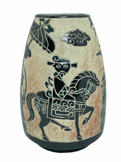 Dona Ceramic Art Studio Vase, Saigon Vietnam 1970s
