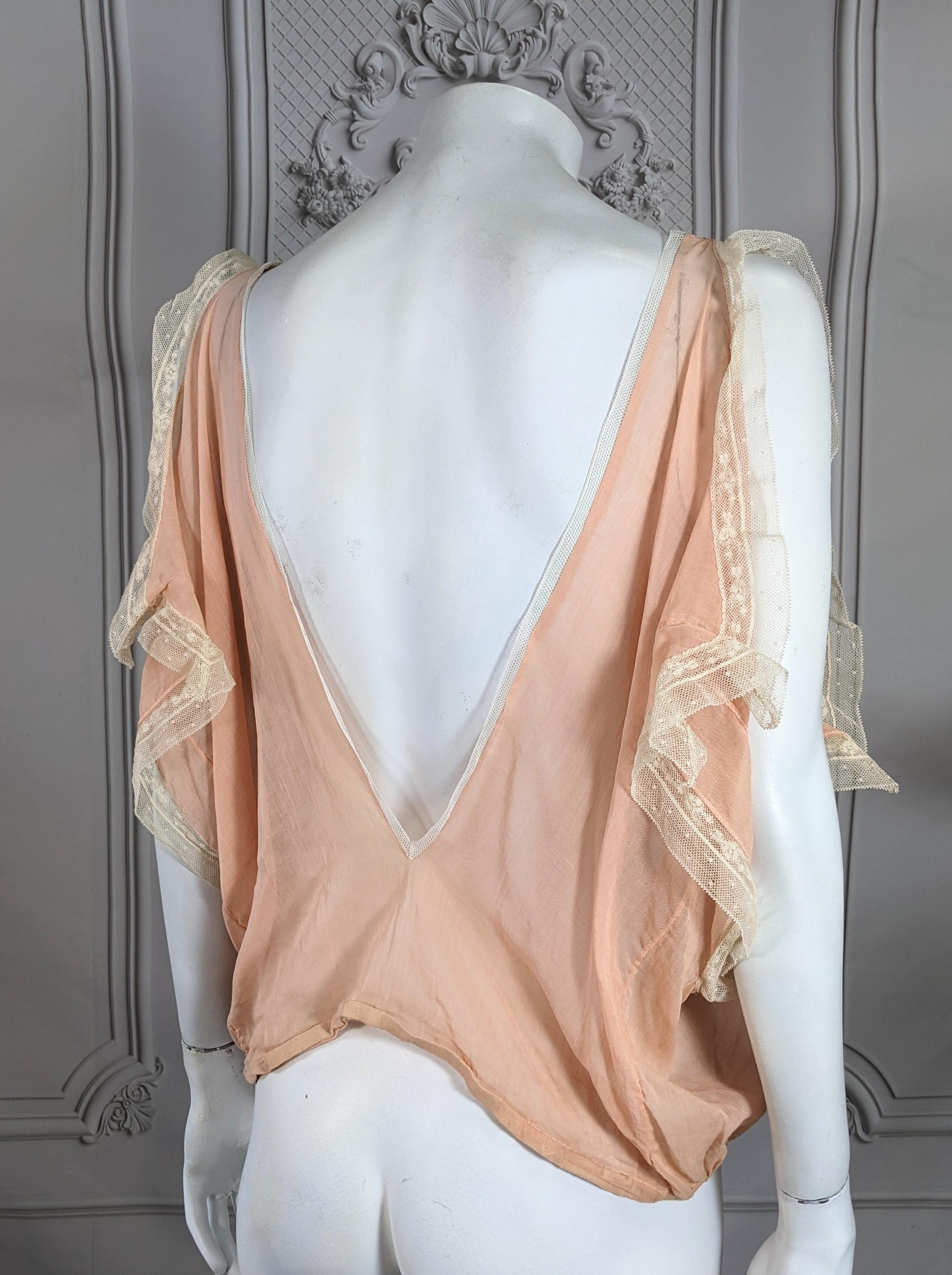 da uomo o donna Studio VL Top in batista con inserti in pizzo convertito in vendita