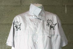 Studio VL, Upcycled and Embroidered Mens Shirt, Louis Wain Cats
