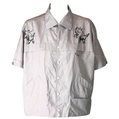 Studio VL, Camicia da uomo riciclata e ricamata, Louis Wain Cats