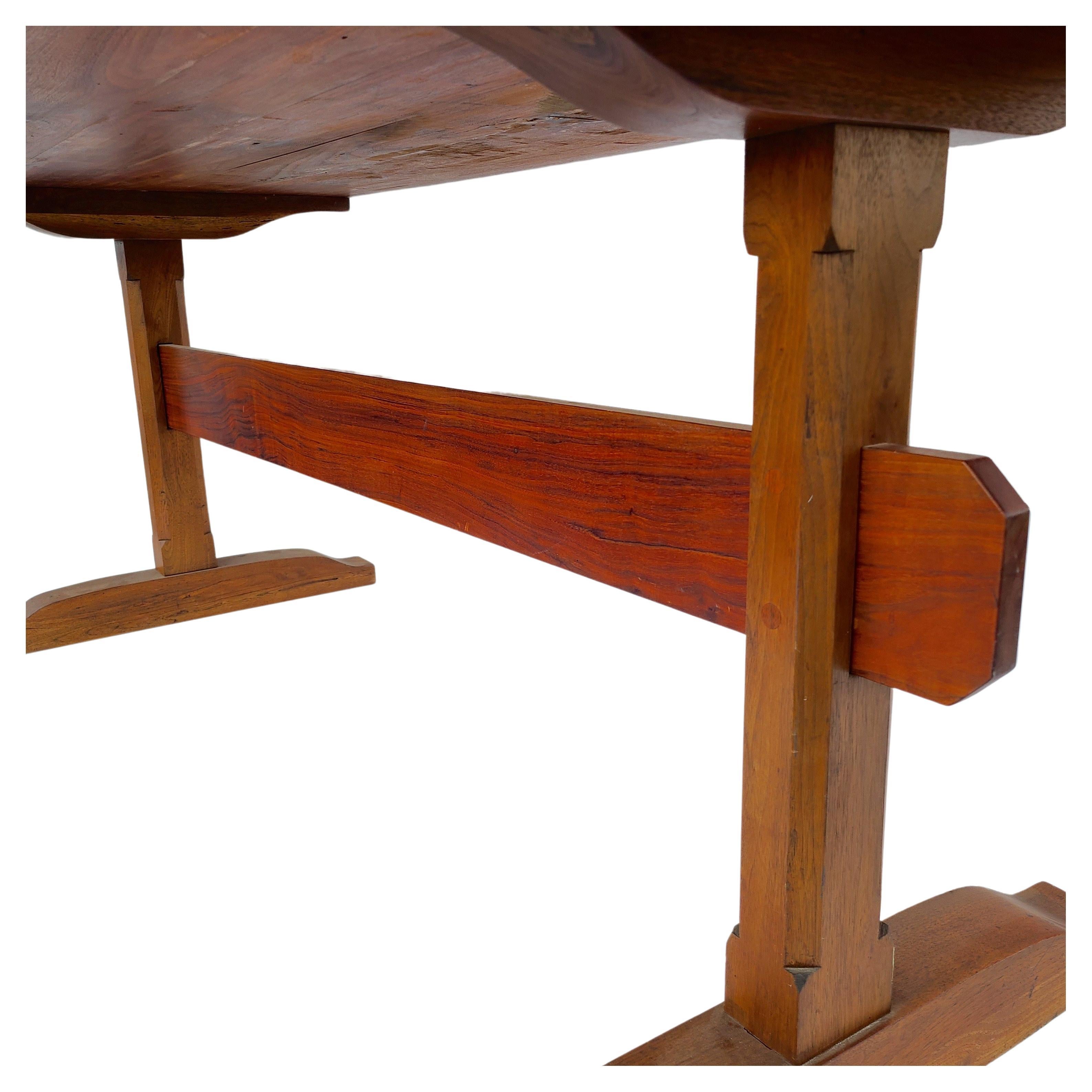 Studiocraft Sculpted Walnut Trestle Dining Table Mid Century Modern 8