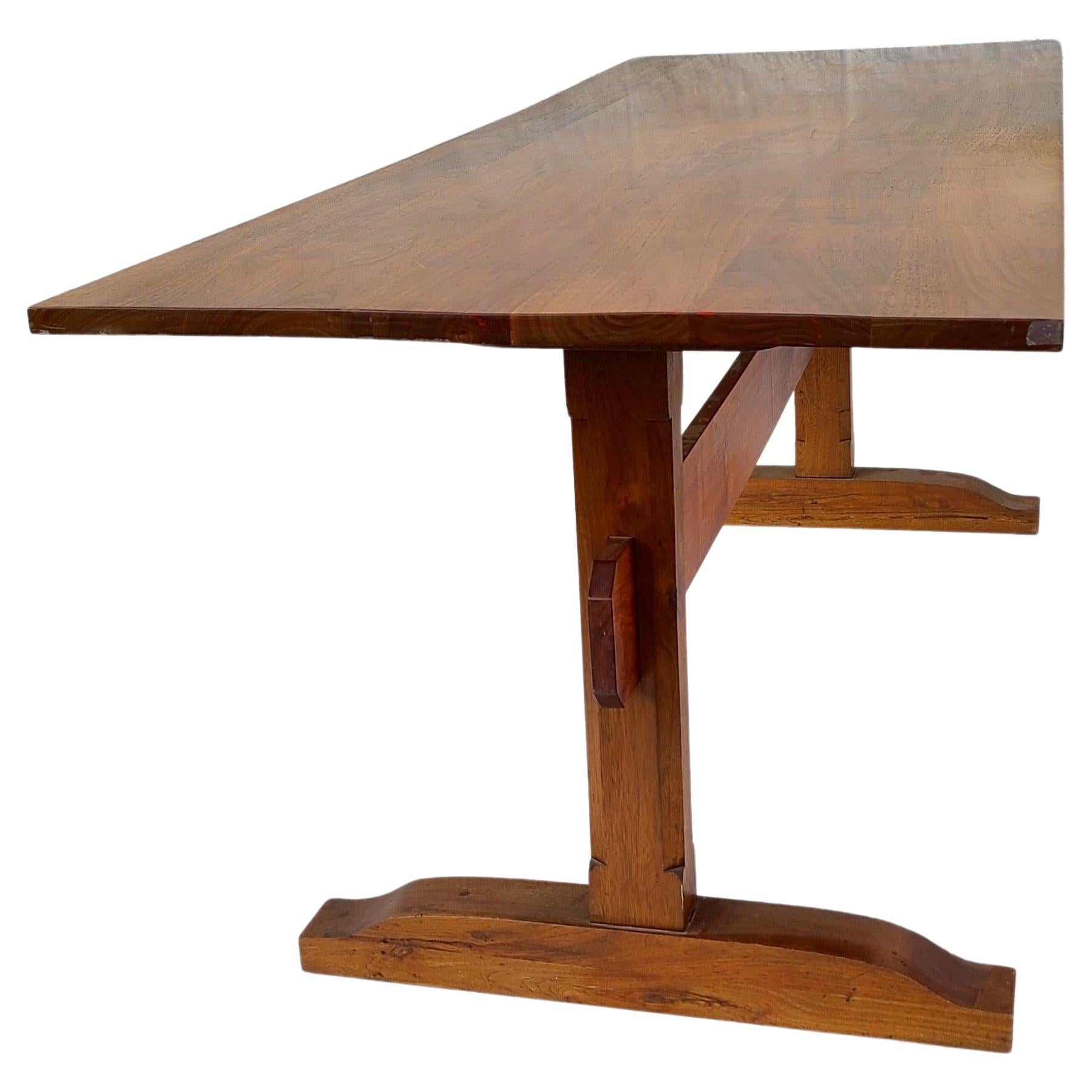 Studiocraft Sculpted Walnut Trestle Dining Table Mid Century Modern 2