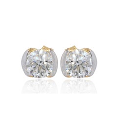 Studs Earring Solid 14k Yellow Gold Jewelry Lab Grown Diamond Studs Earring