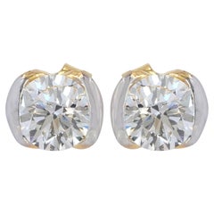 Studs Earring Solid 14k Yellow Gold Jewelry Lab Grown Diamond Studs Earring