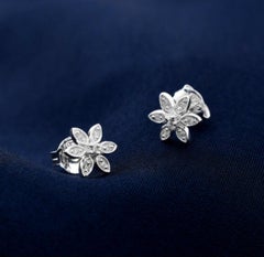 Ohrstecker Ohrringe 925 Sterling Silber Blume geformt Ohrstecker für Frauen Minimalistisches Geschenk