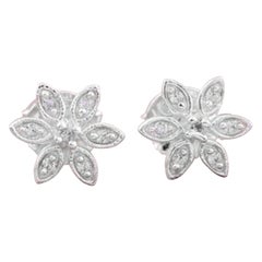 Orecchini a borchia in argento 925 a forma di fiore per donna Regalo minimalista