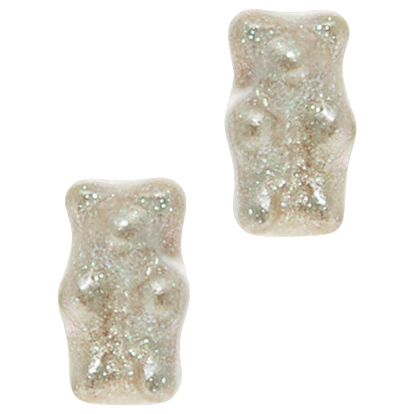 Studs Earrings Gummy Bear Stardust Gift 925 Sterling Silver Greek Jewelry For Sale