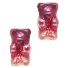 Studs Earrings Gummy Bears Ombre Plum Gift 18k Silver Gold-Plated Greek Jewelry