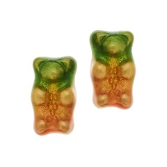 Studs Earrings  Gummy Bears  Colorful Gift Silver Gold-Plated Greek Jewelry