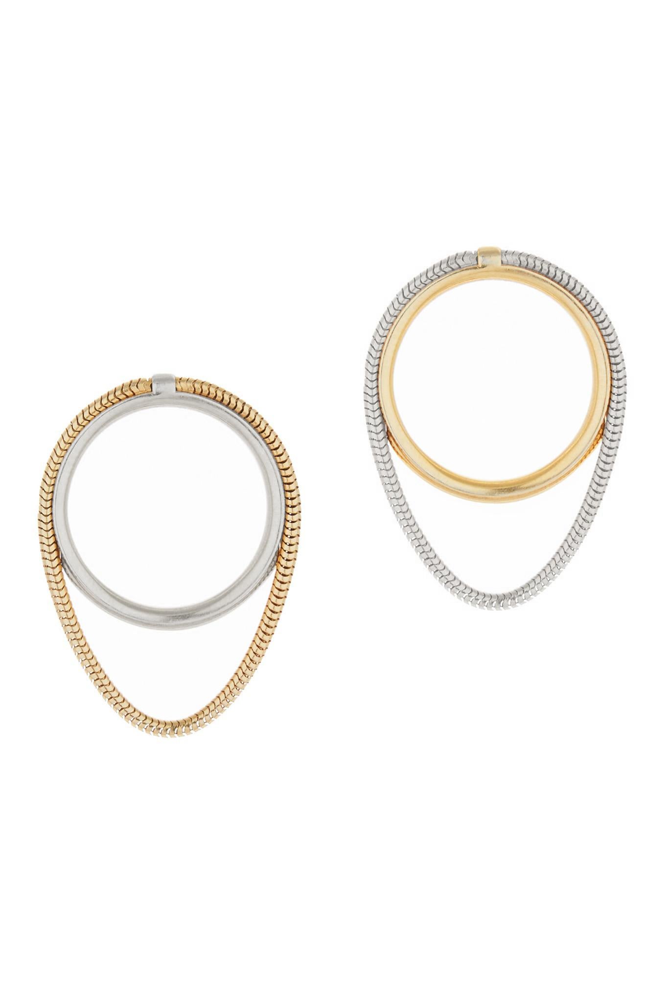  Earrings Studs Snake Chain 18K Gold Plated Silver Minimal  Greek Earrings In New Condition For Sale In Athens, GR