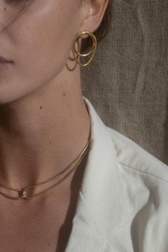Ohrstecker Schlangenkette 18K vergoldetes Silber Minimal Griechische Ohrringe