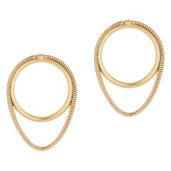 Earrings Studs Snake Chain 18K Gold Plated Silver Minimal  Greek Earrings