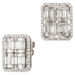 Studs White Gold 18K Earrings Diamond for Her