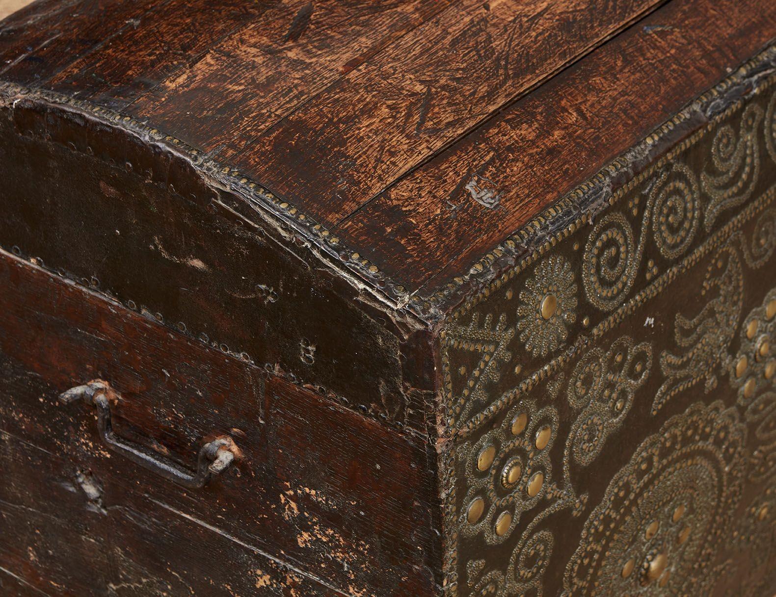 Studwork Leather Chest For Sale 3