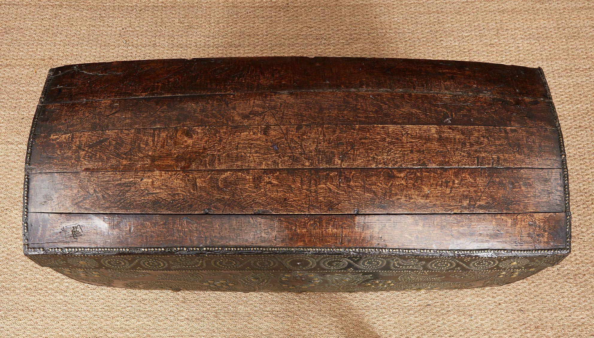 George I Studwork Leather Chest For Sale