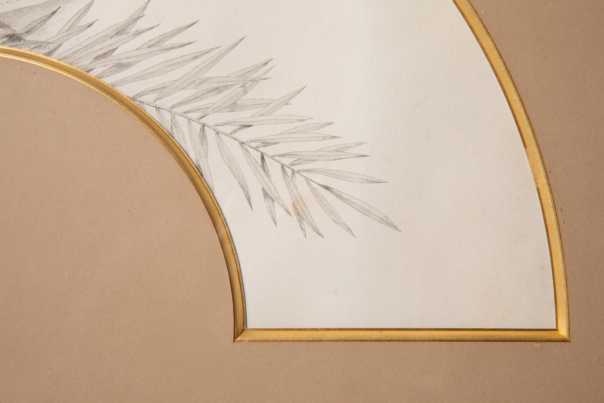 Study for a fan – South America, signed and dated. Paris, 1896 In Good Condition For Sale In Lisboa, PT