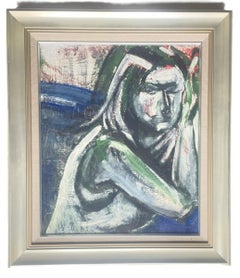 Estudio para una mujer sentada en una silla azul de Takashi Kaburagi, Japón 1996