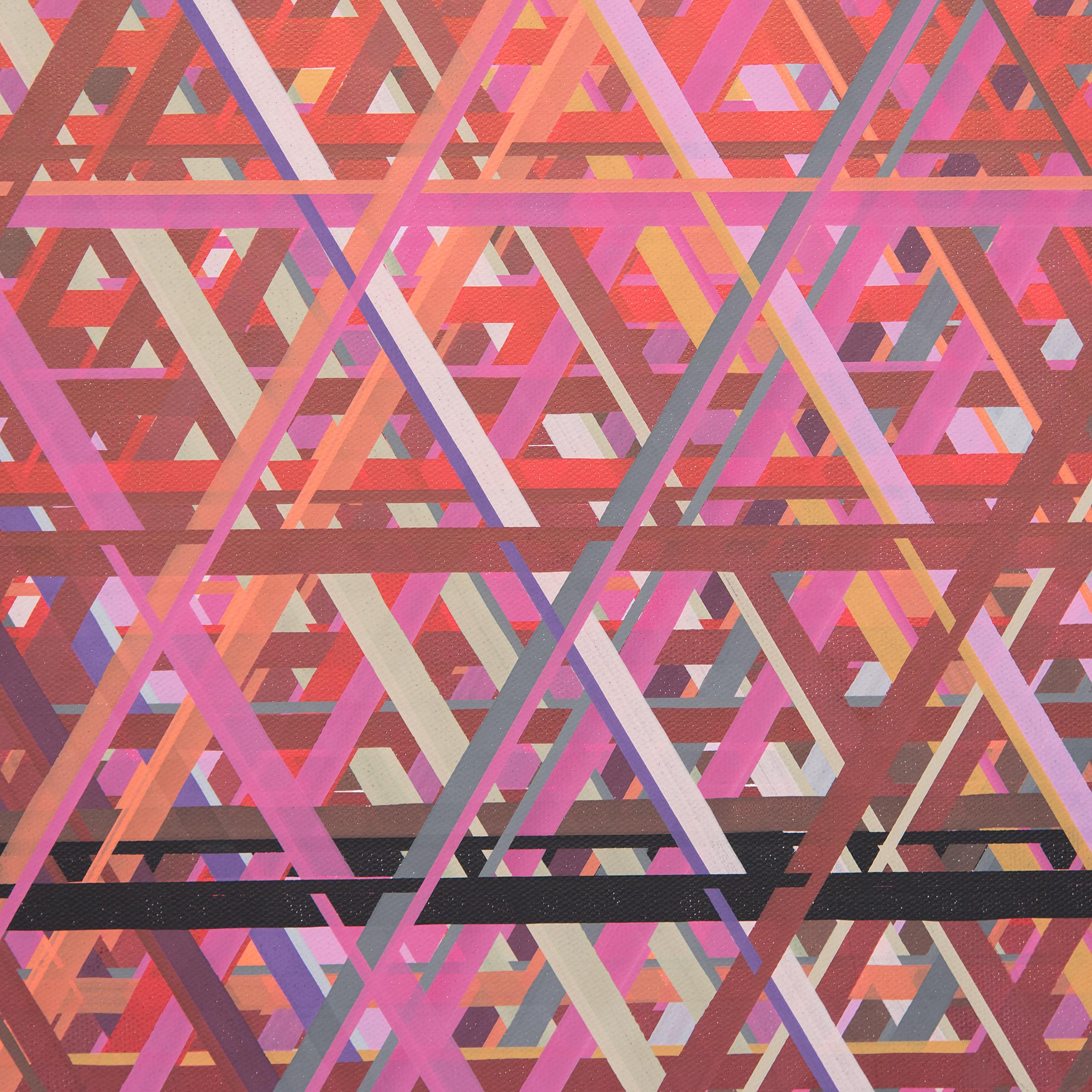 The colorful paintings of Jan Pieter Fokkens transport us to distant worlds beyond our comprehension. Within seemingly infinite networks of lines, dots, and crosses, he decodes the recognizable to create something unfamiliar.

Each two-dimensional
