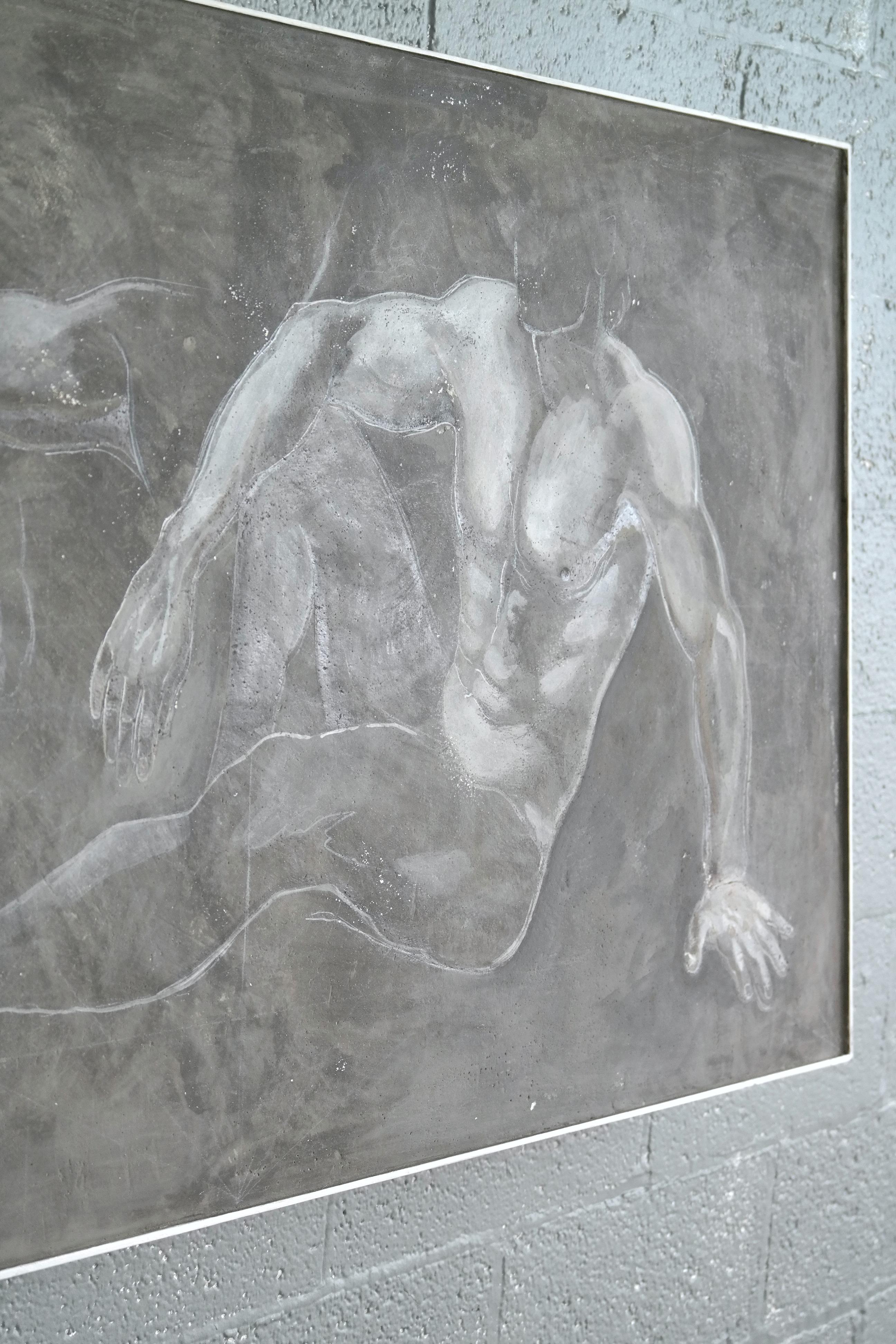 Américain Étude à Fresco - Peinture Fresco d'un torse masculin par Melissa Barbieri en vente