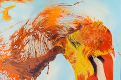 Studie in orangefarbenem Ölgemälde von Dennis Yesner