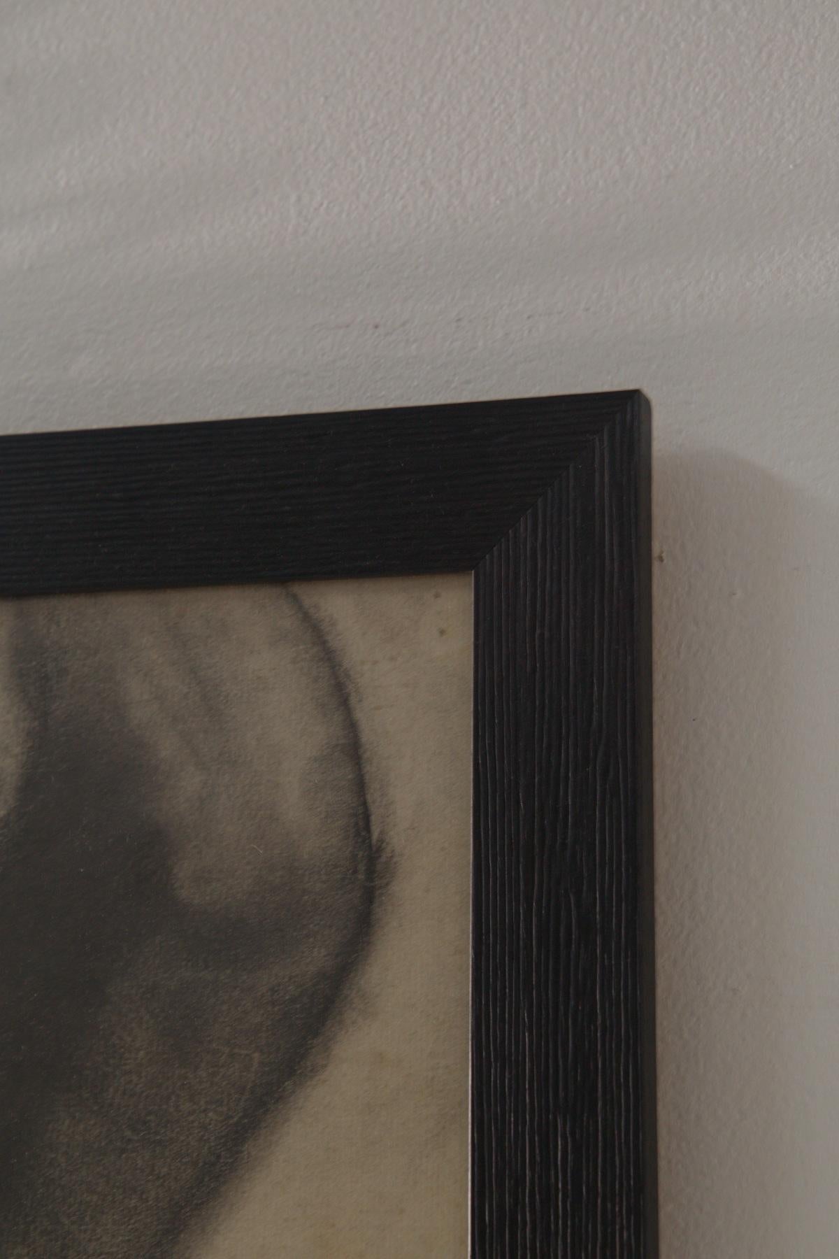 Studie eines weiblichen Aktes, italienische futuristische Kohlezeichnung im Angebot 3