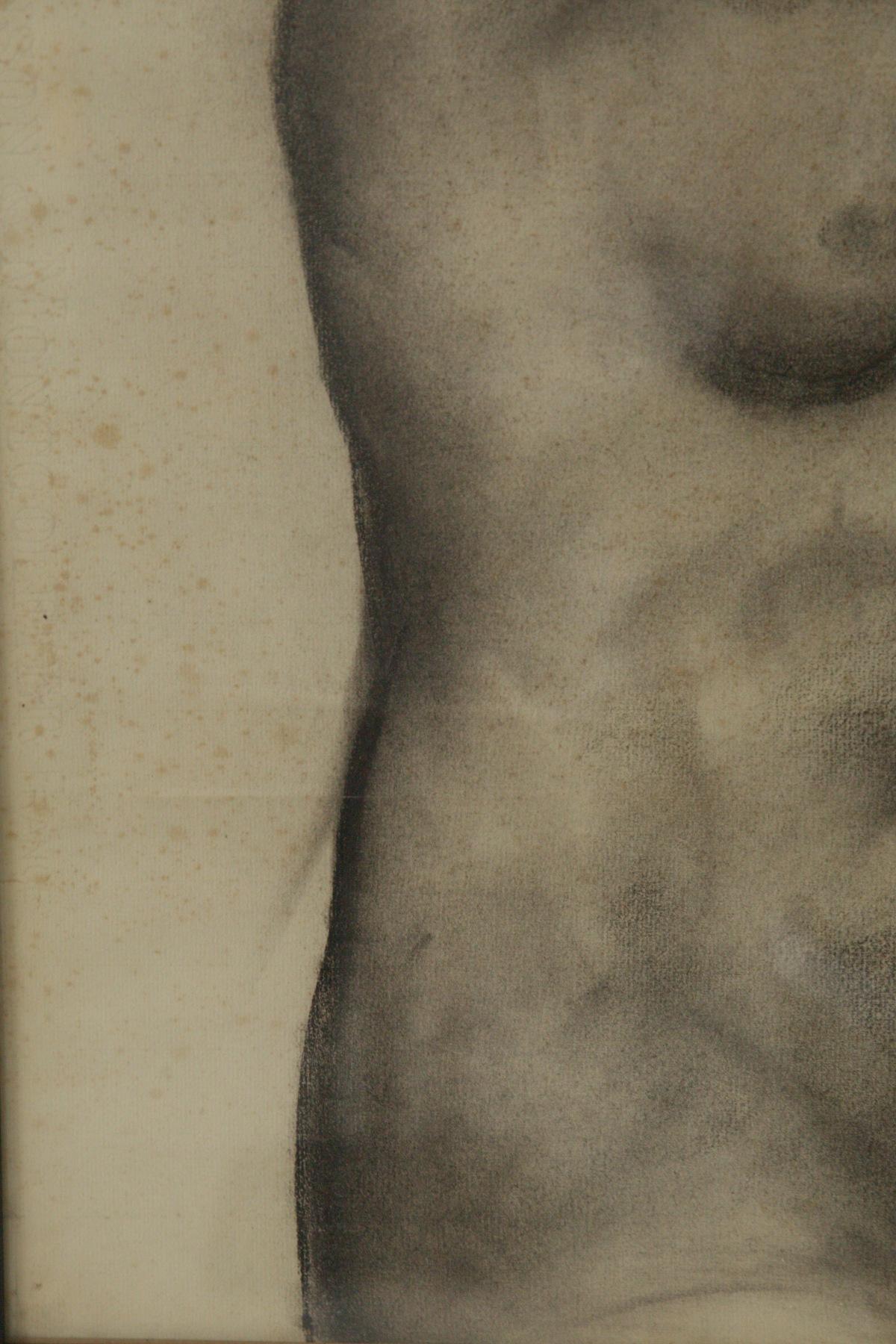 Studie eines weiblichen Aktes, italienische futuristische Kohlezeichnung im Zustand „Gut“ im Angebot in Milano, IT