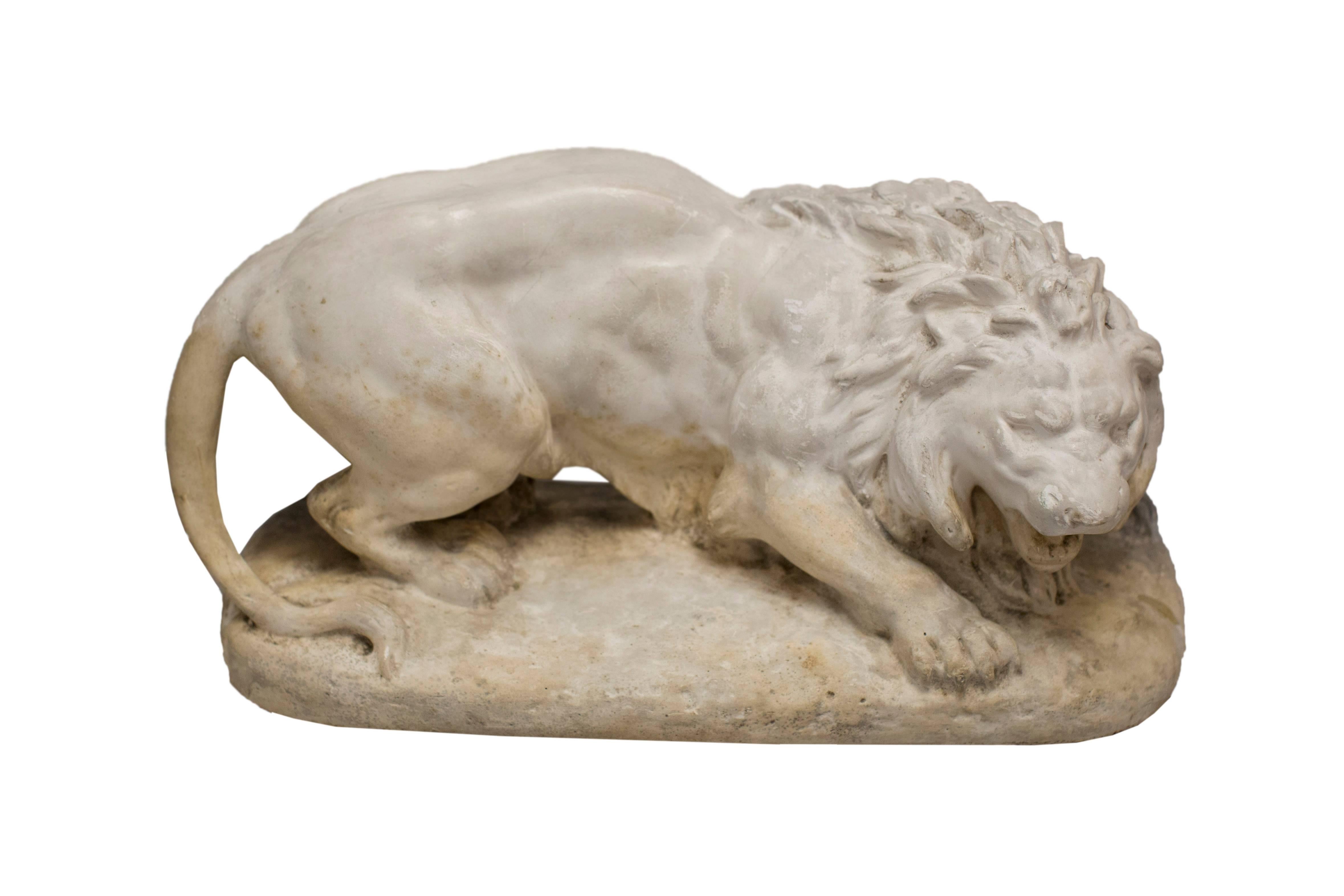 Late 19th century study of a Lion after the antique Panthera Leo Felidae, one of the most enduring classical Roman iconic animals. It was revered as a symbol of strengths and power but encompassing the ideals of patriarchal family or pride.