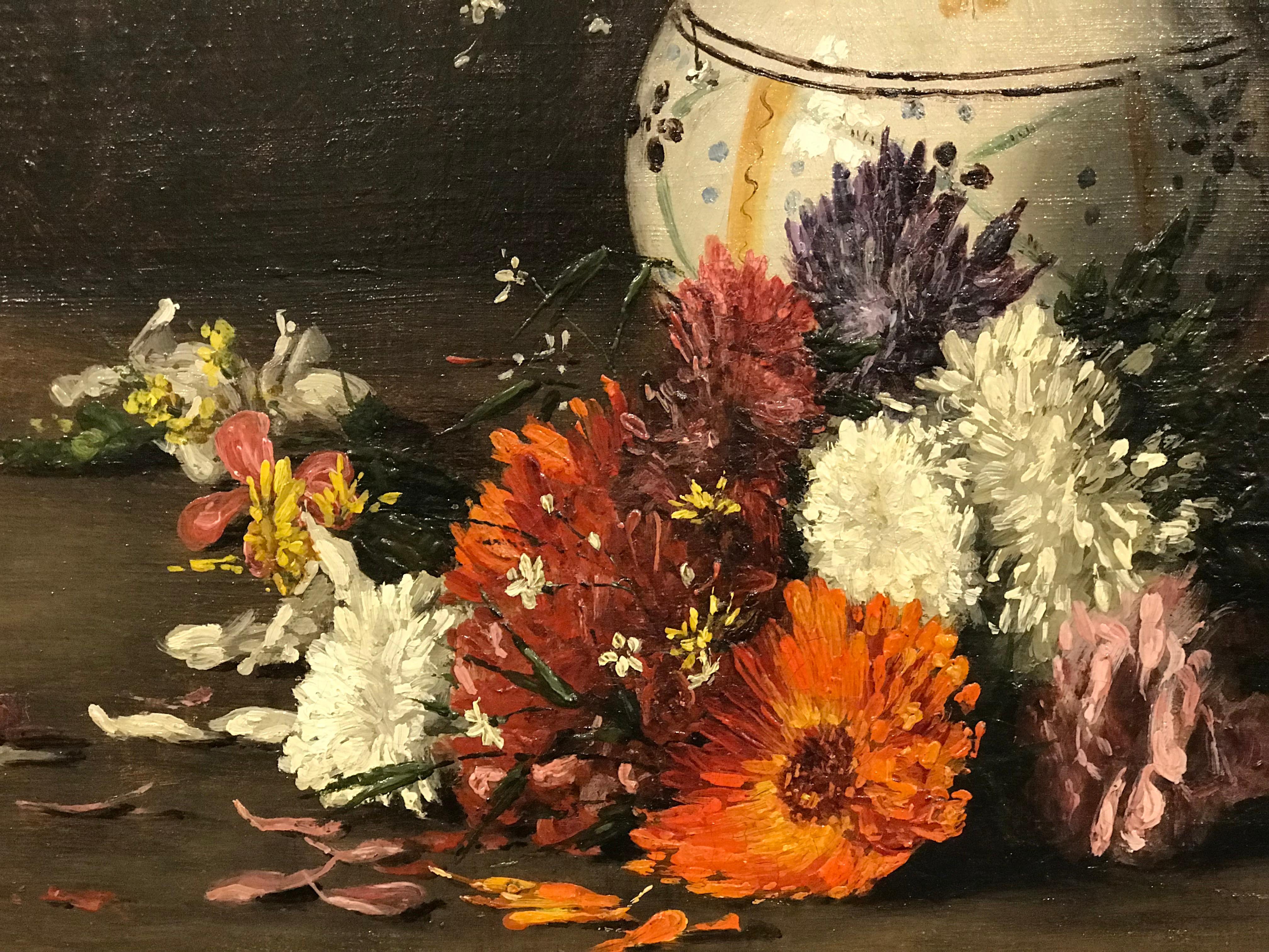 19th Century Study of Flowers by Hippolyte Pierre Delanoy