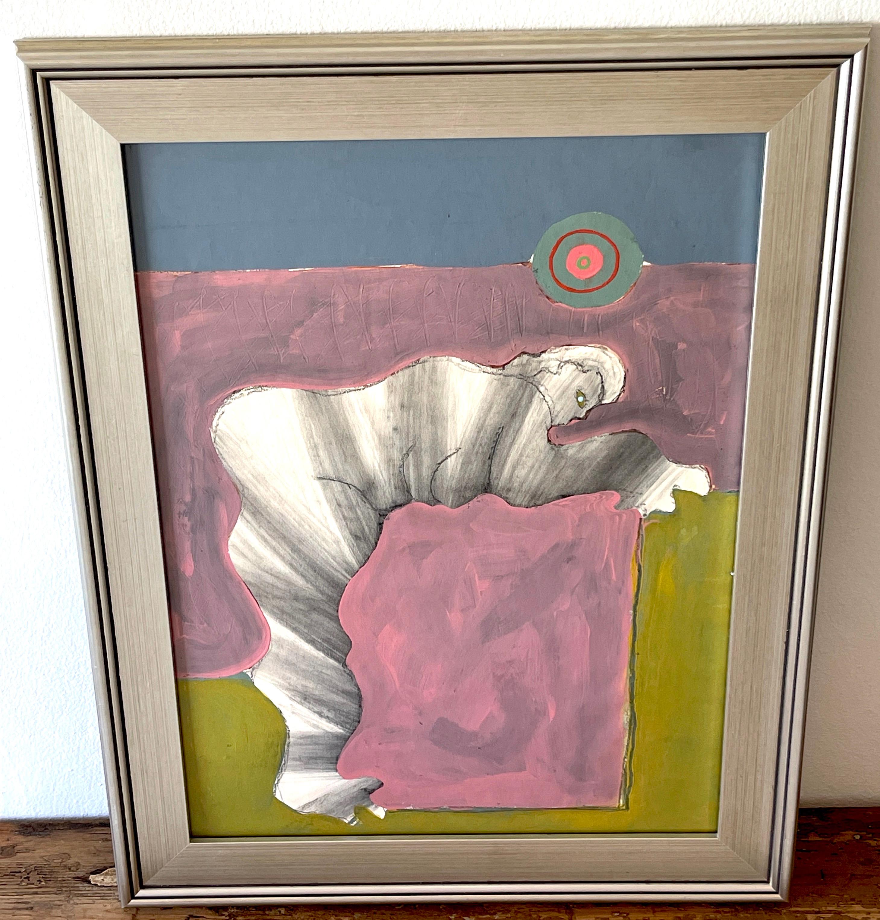 'Study of Human Form' Oil/Mixed Media on Paper, 1960s by Douglas D. Peden 
USA, 1933-2015, Listed Modern Painter, Mathematician & Scholar
Oil/Mixed Media on Paper 
Signed in Pencil on Back 'Douglas Peden' 
This work measures 18-Inches x