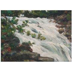 "Estudio sobre agua que cae" Pintura de Richard Chalfant