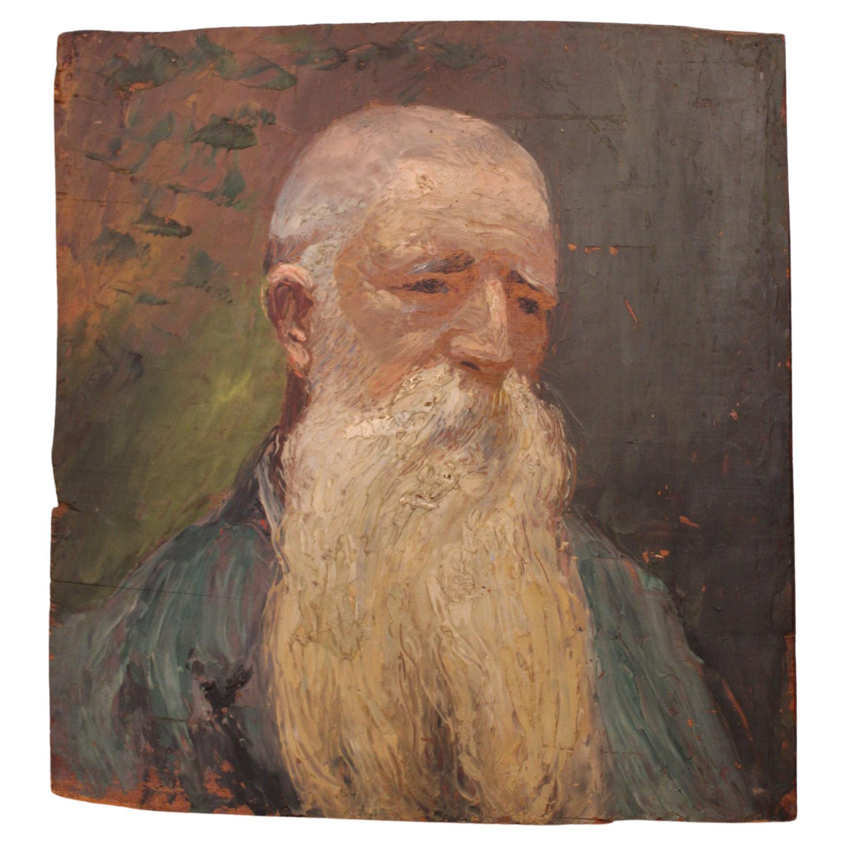 Study Portrait of a Man by Albert Weinbaum Oil on Panel For Sale