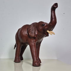 Stuffed elephant made from patinated leather, England 1970s
