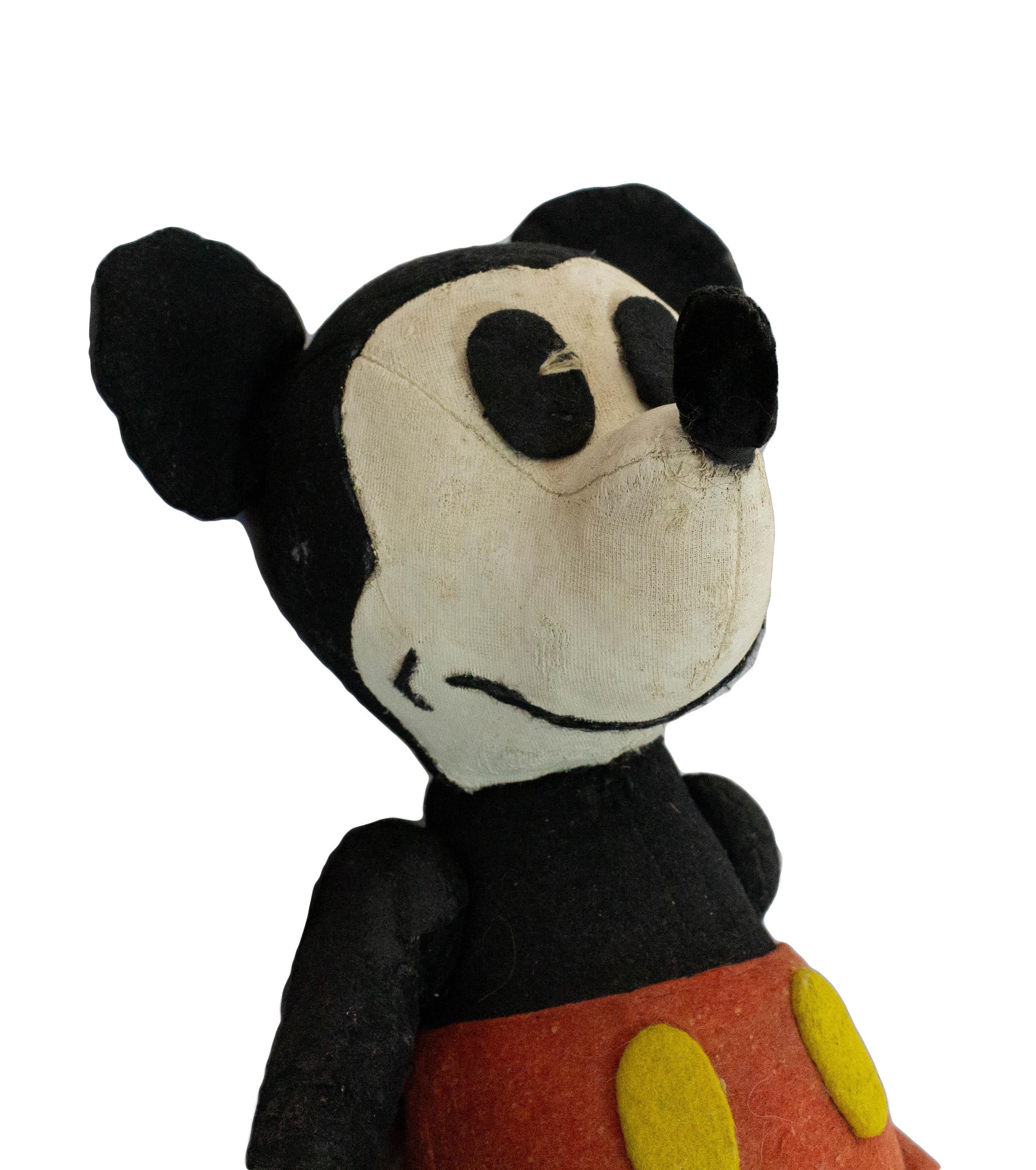 Mickey mouse stuffed felt children toy, 1930
Vintage condition, so does has traces of age and use, so do view all pictures well.

for shipping :
19x22x45