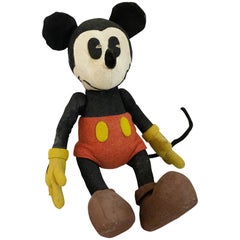 Vintage Stuffed Felt Mickey Mouse Children's Toy, circa 1930