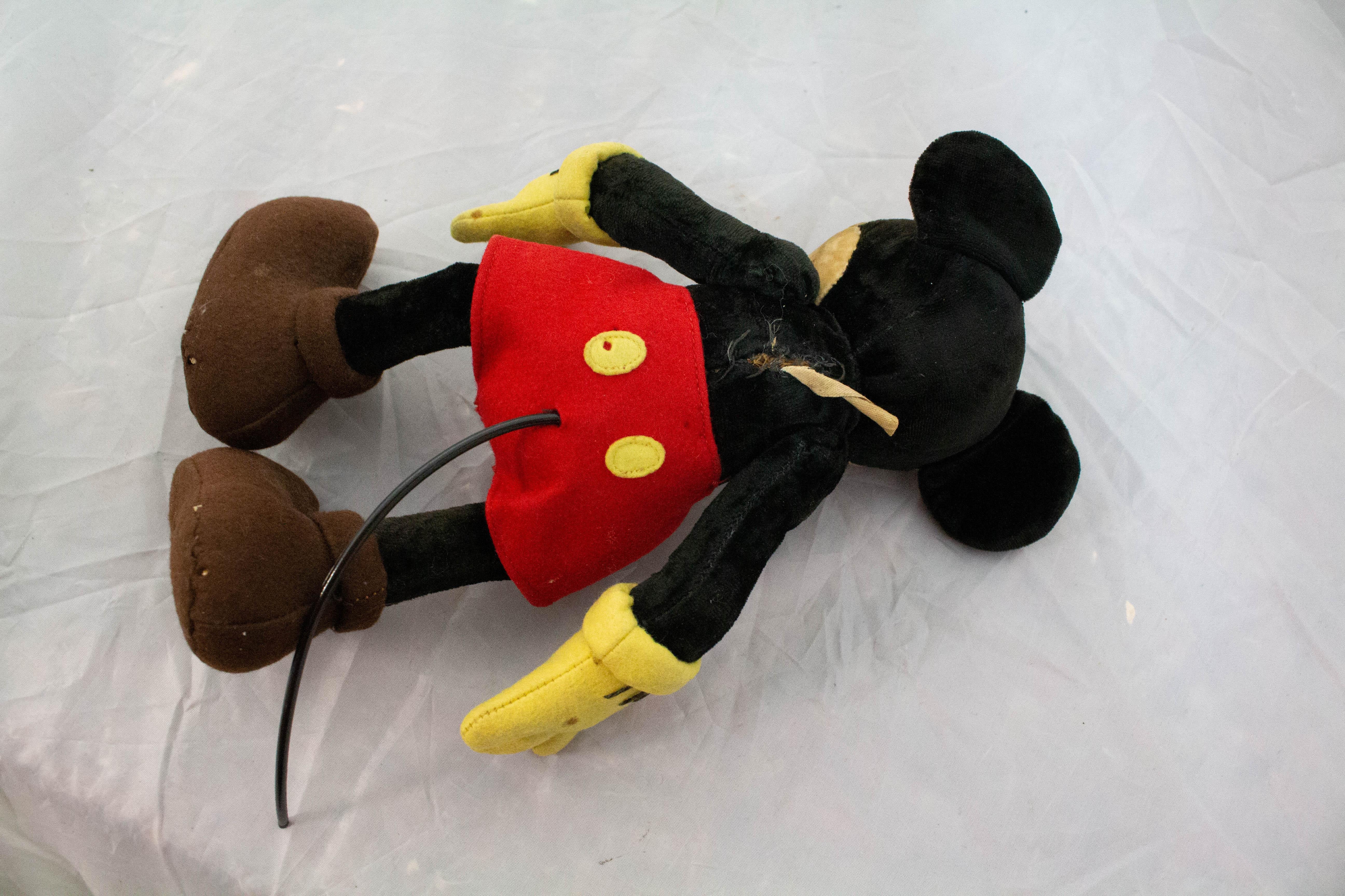 American Stuffed Veltet Mickey Mouse Children Toy, circa 1950