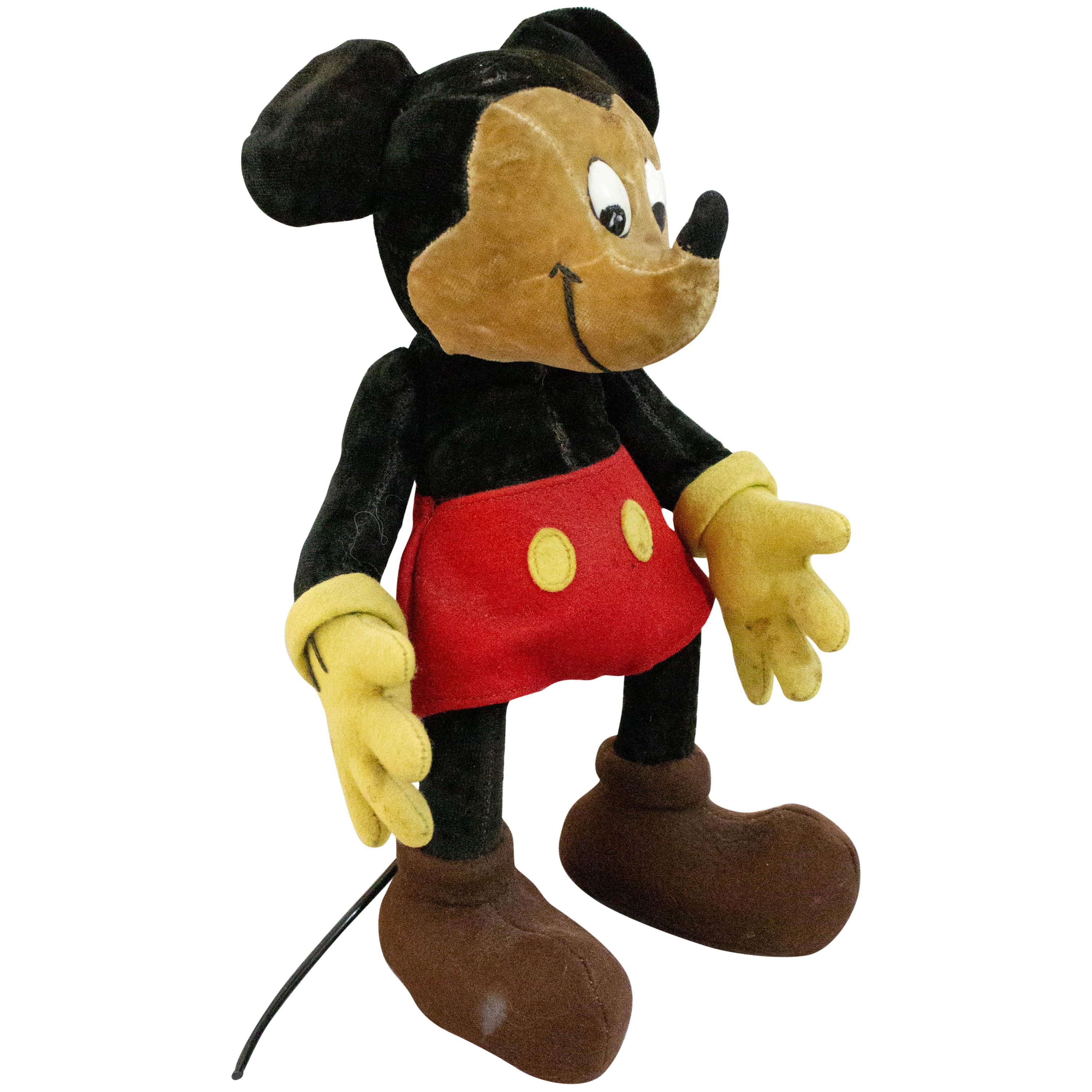Stuffed Veltet Mickey Mouse Children Toy, circa 1950