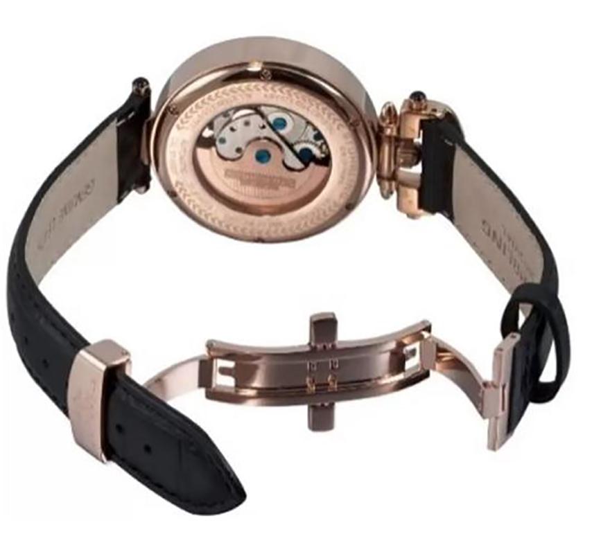 Presenting a blend of exceptional artistry and craftsmanship this Stuhrling Original Mens Boardroom Emperor Automatic Dual Time Zone Watch 127.33452 features a classic white dial face ringed with a stunning inlay of white mother-of-pearl for a