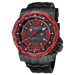 Stührling Black Red Prestige Marine World Timer 319177-49 Watch