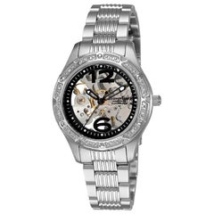 Stührling Silver Lady Executive Women's Skeleton Wit Watch