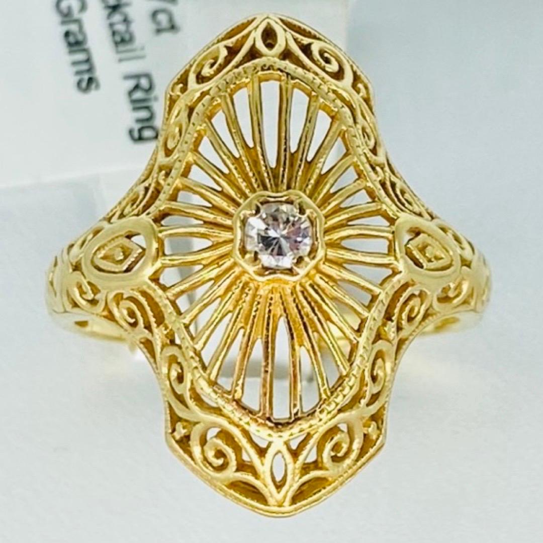 0,17 Karat Diamant-Cluster-Cocktailring aus 14k Gold im Zustand „Hervorragend“ im Angebot in Miami, FL