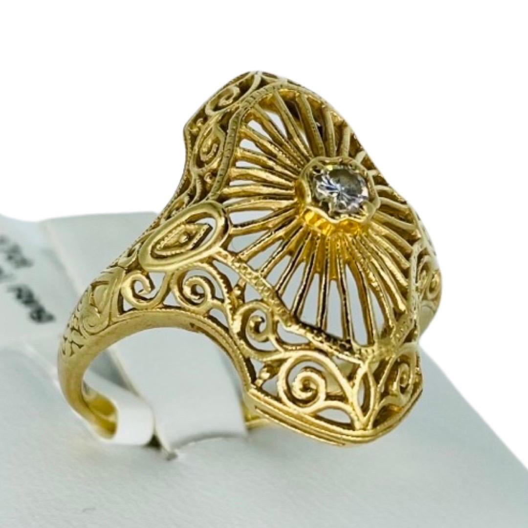 0,17 Karat Diamant-Cluster-Cocktailring aus 14k Gold im Angebot 1