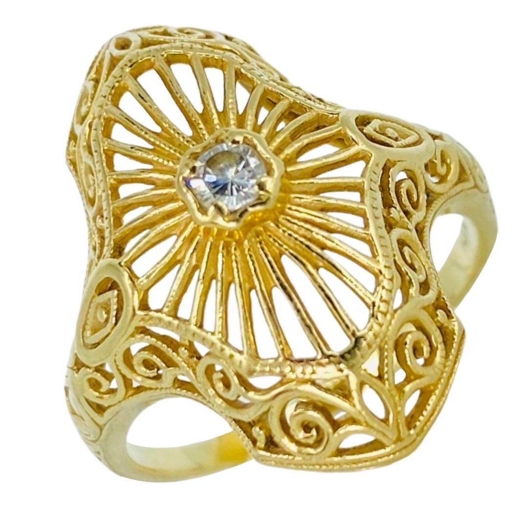 0,17 Karat Diamant-Cluster-Cocktailring aus 14k Gold