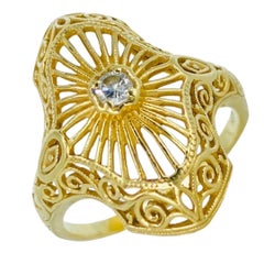 0,17 Karat Diamant-Cluster-Cocktailring aus 14k Gold