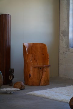 Stump Chair in Solid Birch by a Swedish Cabinetmaker, Wabi Sabi, 1950s