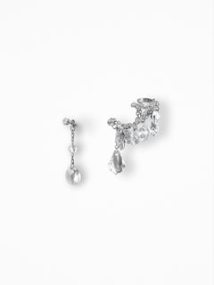 Stunn Earrings in 925 Sterling Silver, Zirconia Studs & Glass Crystals by O Sh