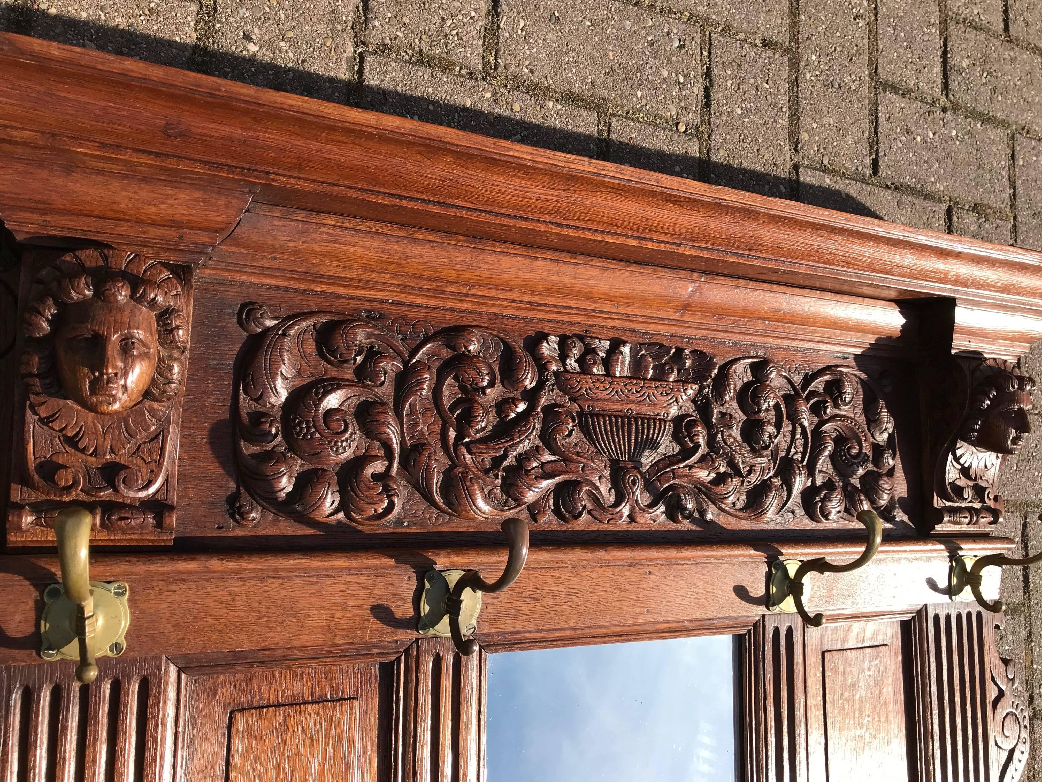 antique coat rack with mirror