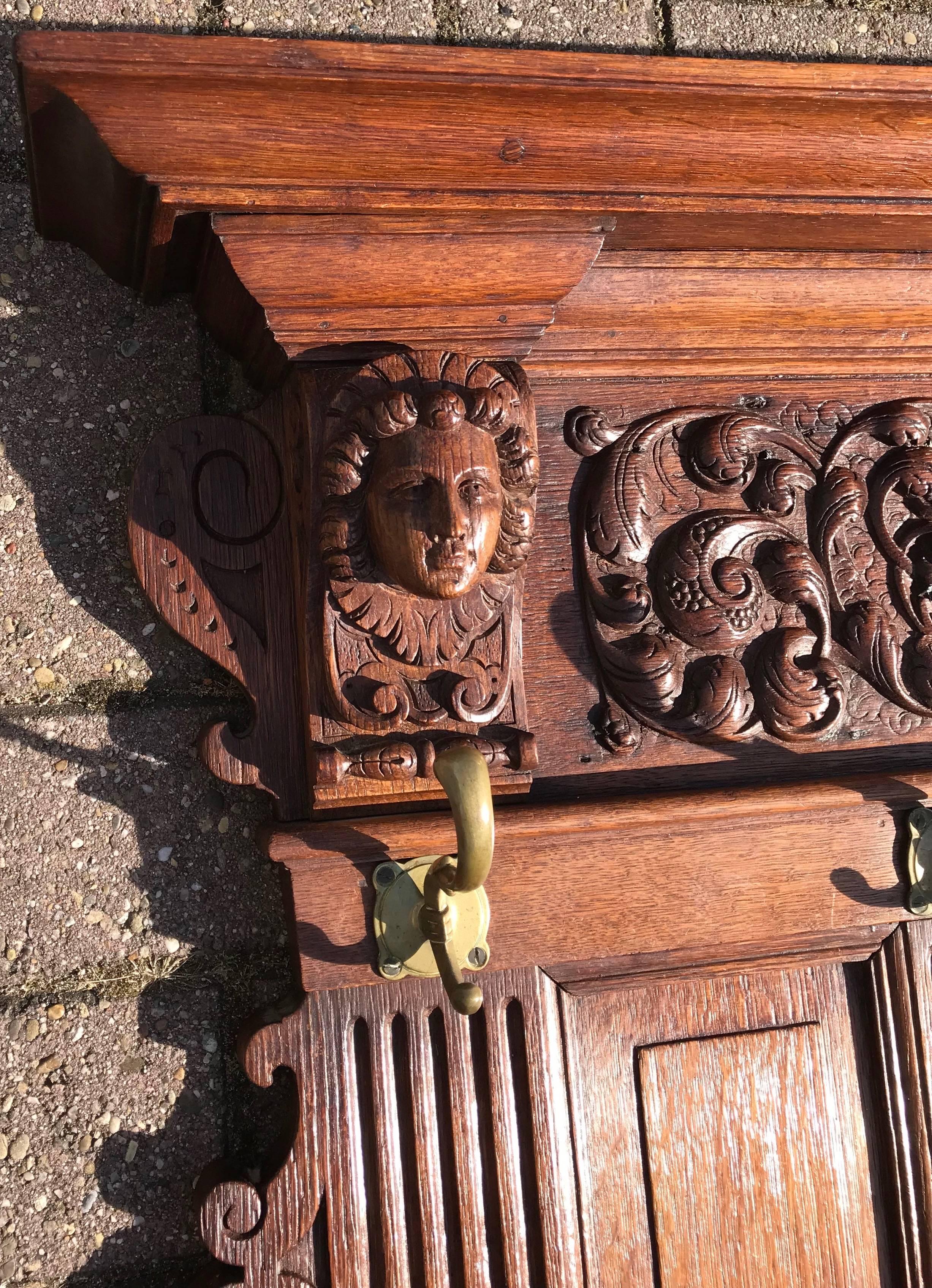 antique mirror coat rack