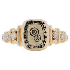 Superbe bague pavé de diamants 0,08 carat en or jaune 14 carats